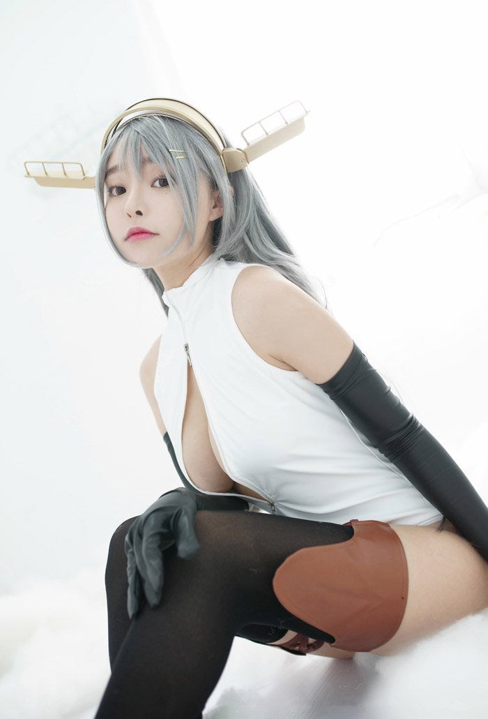 舰娘cosplay柳侑绮大胆开胸泳衣版(图11)