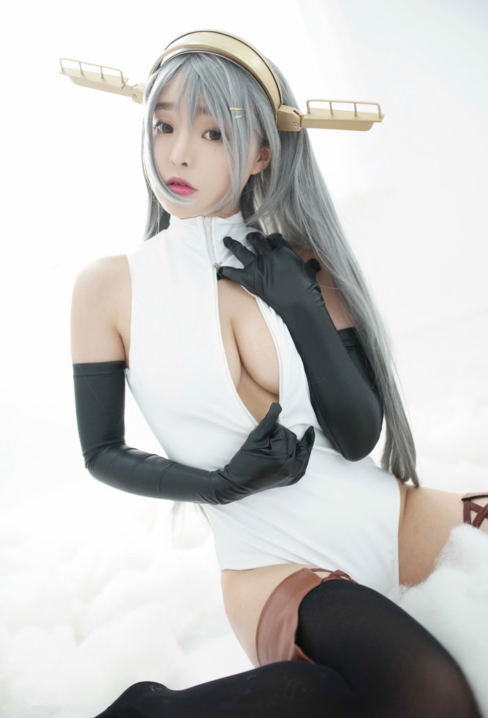 舰娘cosplay柳侑绮大胆开胸泳衣版(图9)