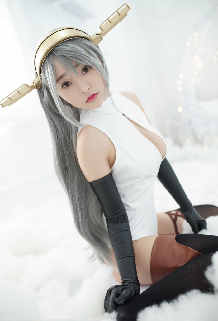 舰娘cosplay柳侑绮大胆开胸泳衣版(图6)